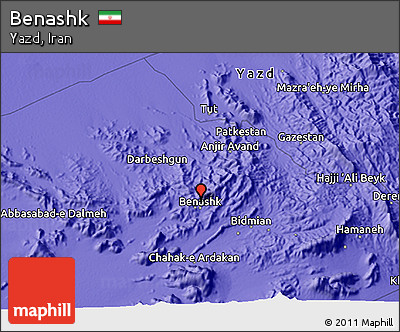 Political 3D Map of Benashk