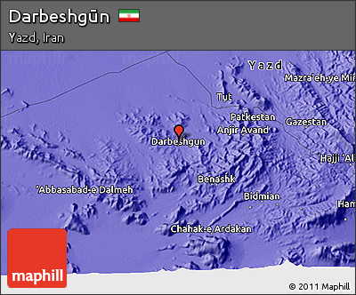Political 3D Map of Darbeshgūn