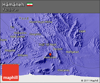 Political 3D Map of Hāmāneh