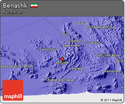 Political 3D Map of Benashk