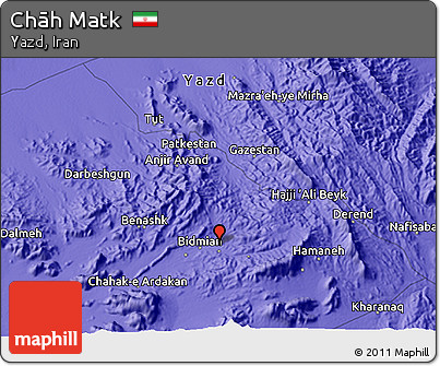 Political 3D Map of Chāh Matk