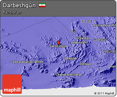 Political 3D Map of Darbeshgūn