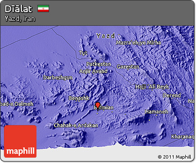 Political 3D Map of Dīālat