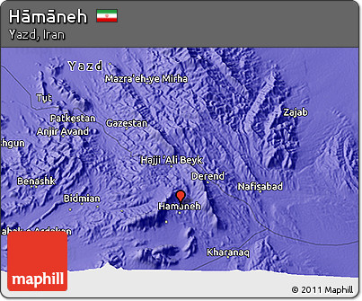 Political 3D Map of Hāmāneh