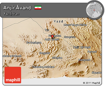 Satellite 3D Map of Anjīr Āvand