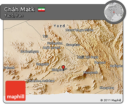 Satellite 3D Map of Chāh Matk