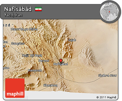Satellite 3D Map of Nafīsābād
