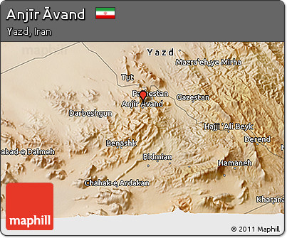 Satellite 3D Map of Anjīr Āvand