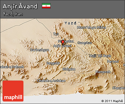 Satellite 3D Map of Anjīr Āvand