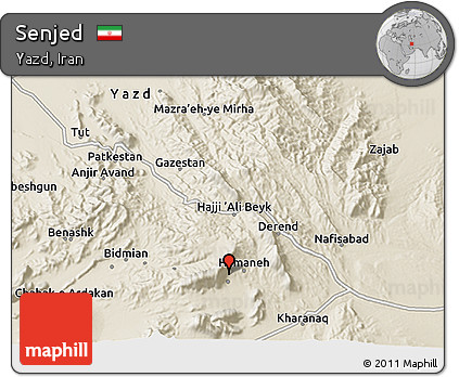 Shaded Relief 3D Map of Senjed