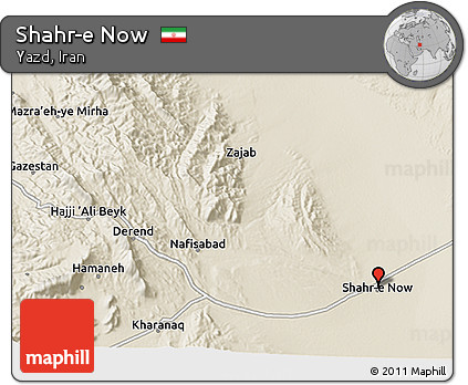 Shaded Relief 3D Map of Shahr-e Now