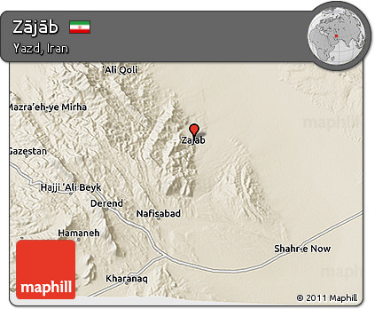 Shaded Relief 3D Map of Zājāb