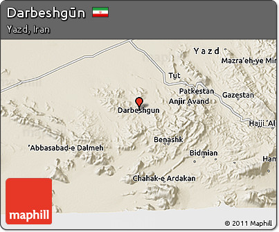 Shaded Relief 3D Map of Darbeshgūn