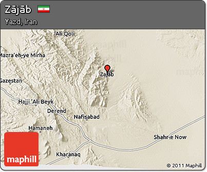 Shaded Relief 3D Map of Zājāb
