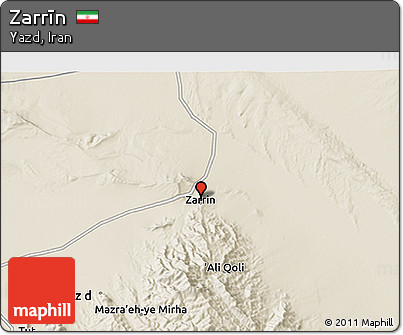 Shaded Relief 3D Map of Zarrīn
