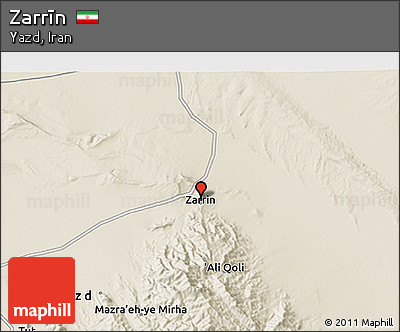 Shaded Relief 3D Map of Zarrīn