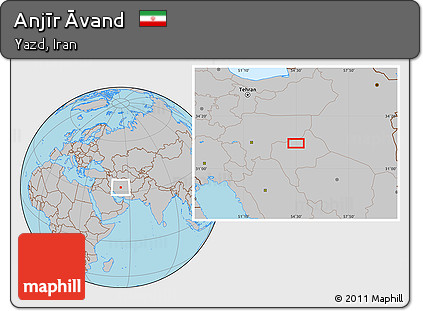 Gray Location Map of Anjīr Āvand
