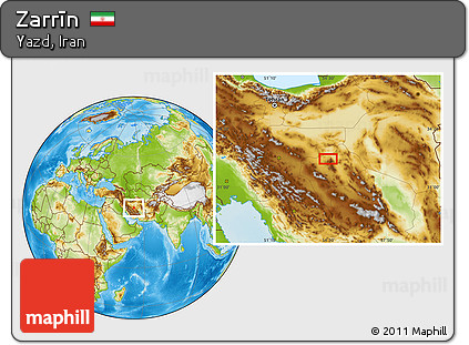 Physical Location Map of Zarrīn