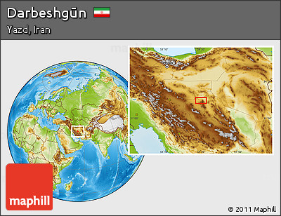 Physical Location Map of Darbeshgūn