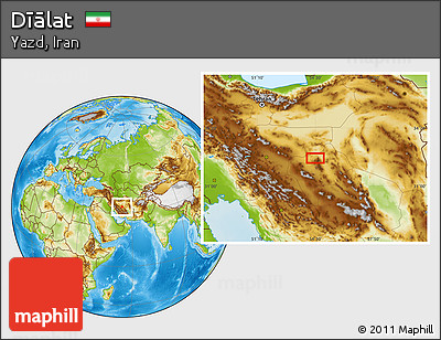 Physical Location Map of Dīālat