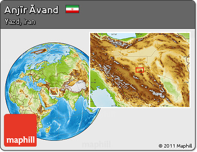 Physical Location Map of Anjīr Āvand