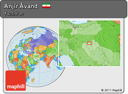 Political Location Map of Anjīr Āvand