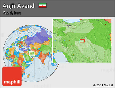 Political Location Map of Anjīr Āvand