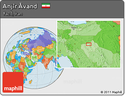 Political Location Map of Anjīr Āvand