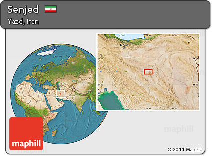 Satellite Location Map of Senjed