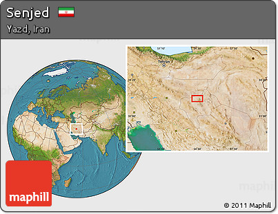 Satellite Location Map of Senjed