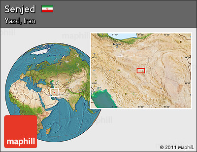 Satellite Location Map of Senjed