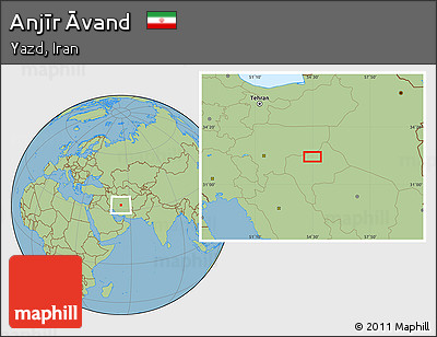 Savanna Style Location Map of Anjīr Āvand