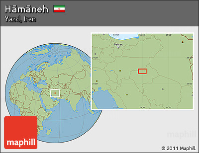 Savanna Style Location Map of Hāmāneh