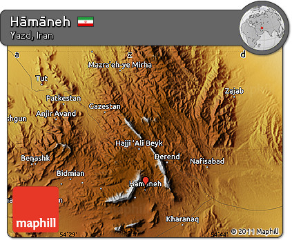 Physical Map of Hāmāneh