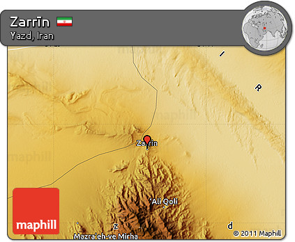 Physical Map of Zarrīn