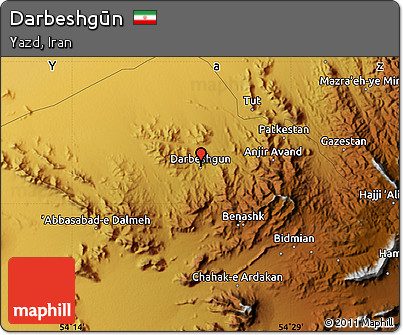 Physical Map of Darbeshgūn