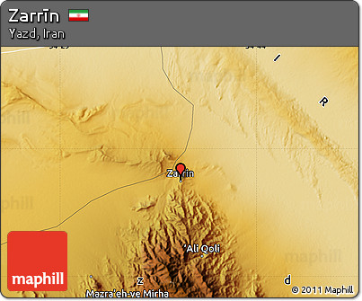 Physical Map of Zarrīn