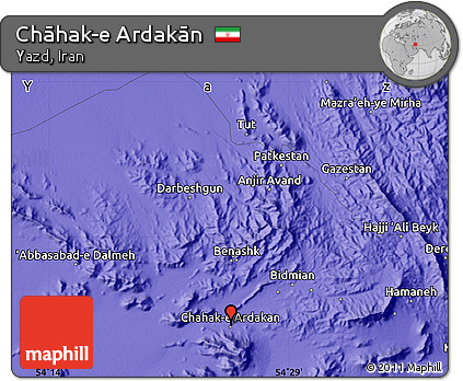 Political Map of Chāhak-e Ardakān