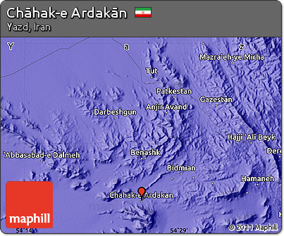 Political Map of Chāhak-e Ardakān
