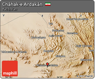 Satellite Map of Chāhak-e Ardakān