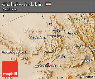 Satellite Map of Chāhak-e Ardakān