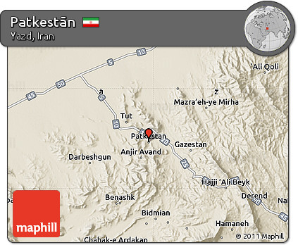 Shaded Relief Map of Patkestān