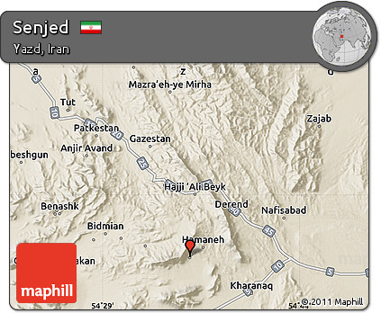 Shaded Relief Map of Senjed