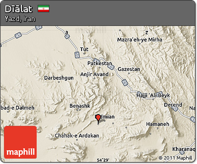 Shaded Relief Map of Dīālat