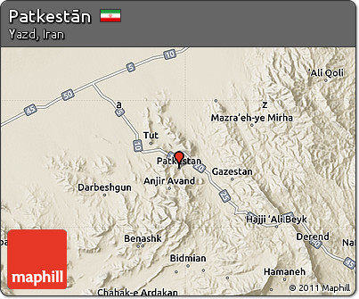 Shaded Relief Map of Patkestān