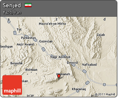 Shaded Relief Map of Senjed