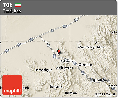 Shaded Relief Map of Tūt