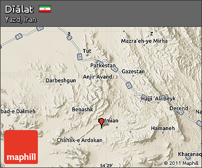 Shaded Relief Map of Dīālat