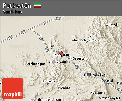 Shaded Relief Map of Patkestān