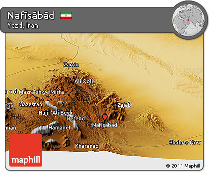 Physical Panoramic Map of Nafīsābād